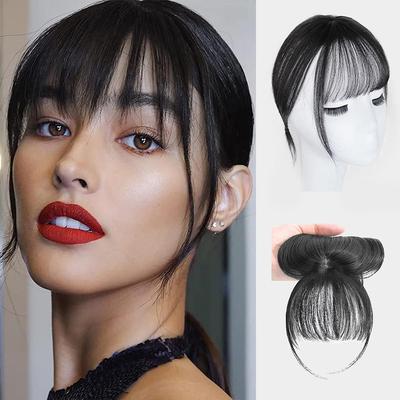 3D Air Bangs Perücke Weibliche Nahtlose Hochtemperatur Haarteil Kopf Top Ersatz Abdeckung Weißes Haar Gefälschte Pony