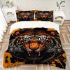 3pcs Creative Roaring Tiger Bedding Set - Includes Quilt Cover and Pillowcases, Suitable for All Seasons,