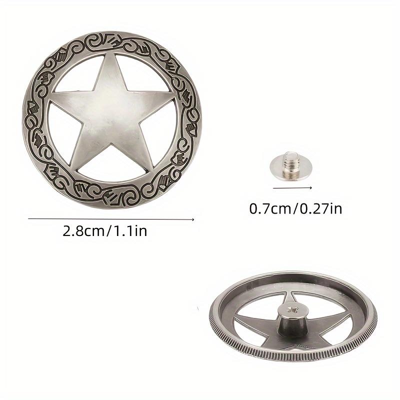 12 st/6 set Vintage Silver Conchos 12 st Legering Skruvbakade Nit för Läderhantverk DIY Rodeo Hantverk Bälten Väskor och Tillbehör.