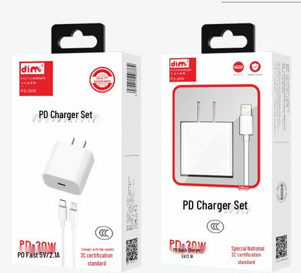 3C Certified 20W PD Fast Charger Kit for iPhone 14 with Type-C Cable