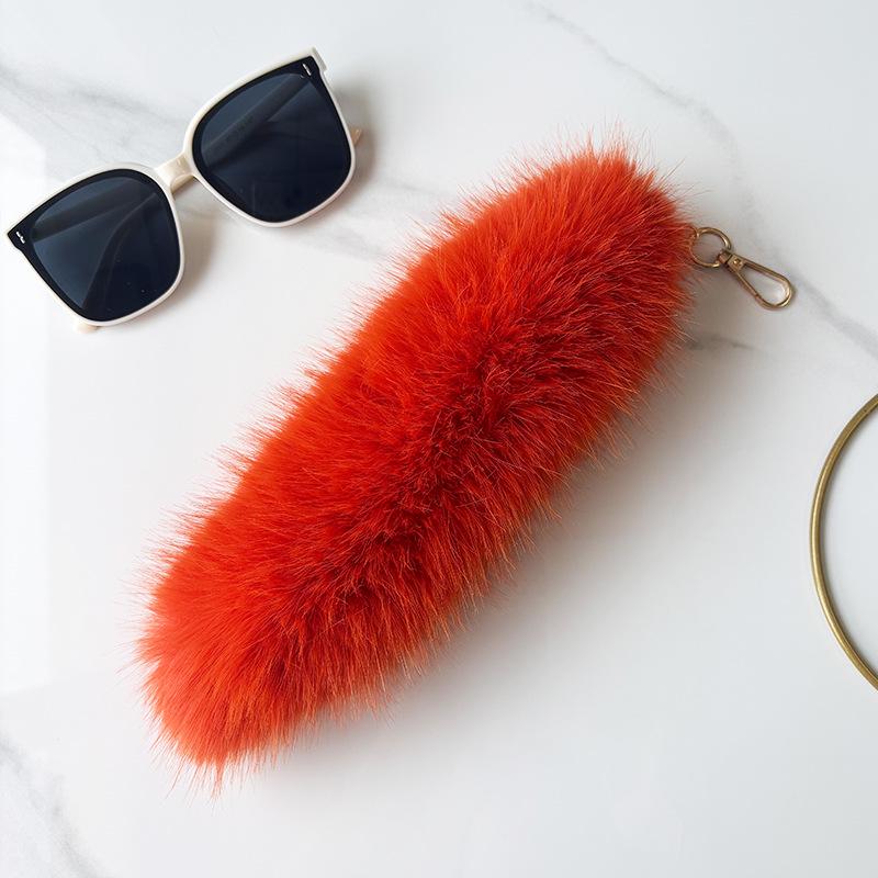 25cm Faux Fox Fur Tail Pendant Keychain for Bags & Accessories