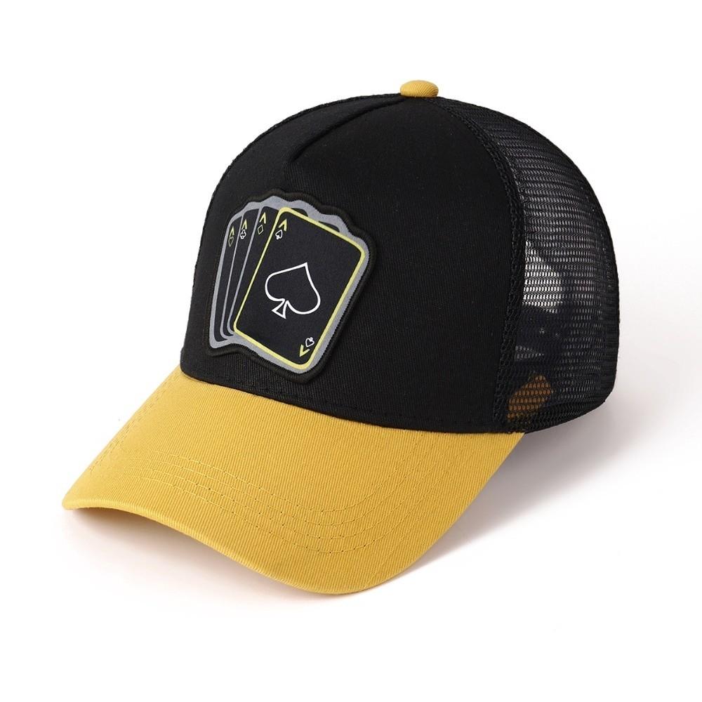 Cotton Embroidered Baseball Cap Adjustable Trucker Hat Fashionable Poker Card Hat  For Men Women