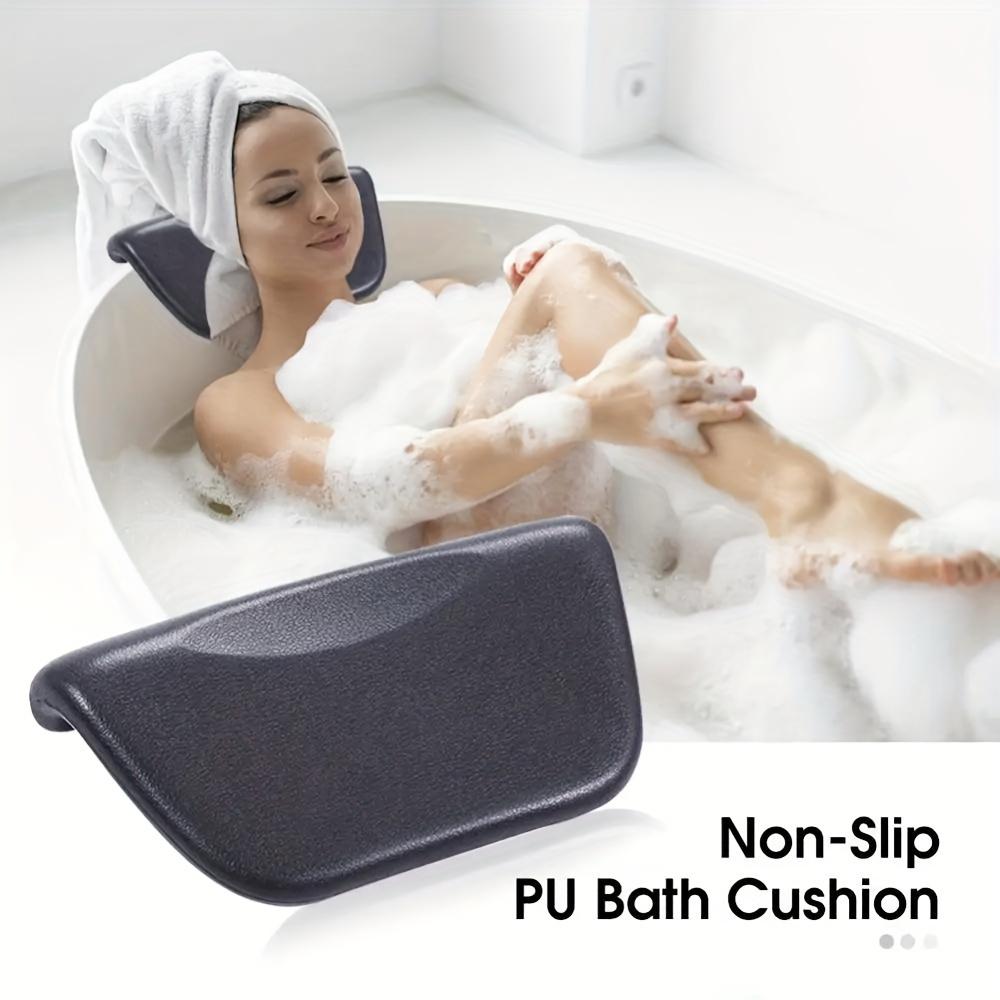 PU Foam Bathtub Pillow with Suction Cups, Waterproof Bathroom Accessories for Spa, Non-Slip Bathtub Headrest