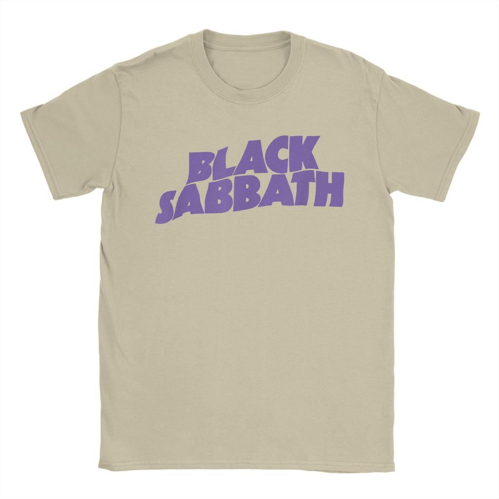 Black Sabbath Purple Logo T Shirt Beach  Y2K Funny T-Shirts 100 Cotton Leisure Tshirt For Men Short Sleeves Print Tops