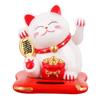 Gatto fortunato Maneki Neko alimentato ad energia solare che accoglie il gatto fortunato cinese che saluta con la mano e fa cenno di essere una statuetta di gatto della fortuna per l'arredamento della casa