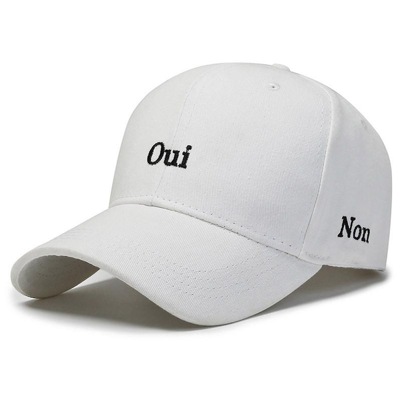 Oui Letters Embroidery Non Duck Cap Girl Spring Autumn Outdoor Running Sports