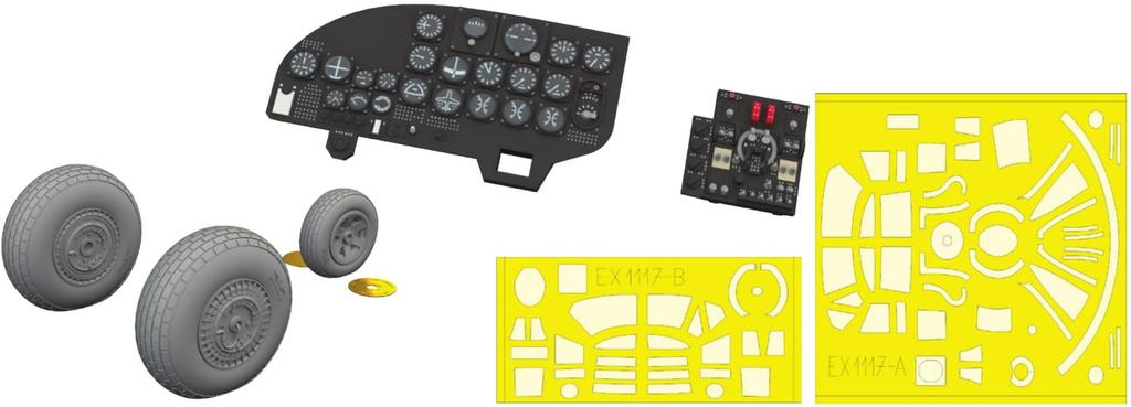 Eduard 1/48 Scale LookPlus B-26G Instrument Panel with Parts Set (for ICM) Plastic Model Kit Parts EDU644312 (Airplane)
