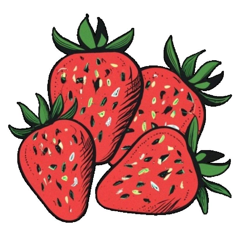 Übergroßes T-Shirt Schwarz Erdbeer-Print Freizeitkleidung für Männer und Frauen Sommer-Outfit Streetwear-Mode Trendiges Oberteil