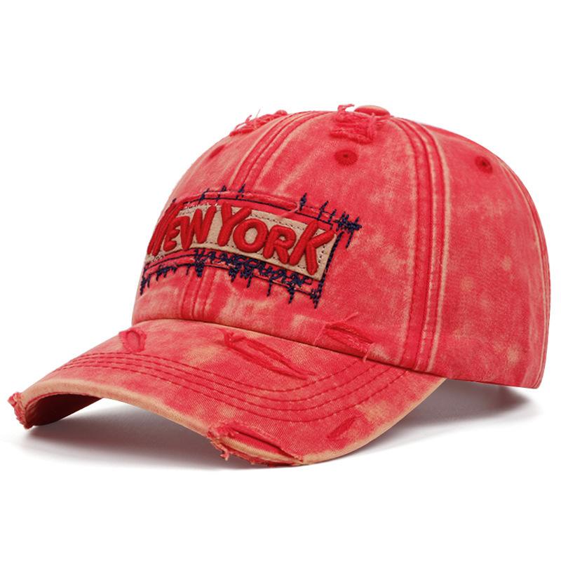 New New York Embroidery Washed Old Baseball Cap Outdoor Casual Couple Shade Cap