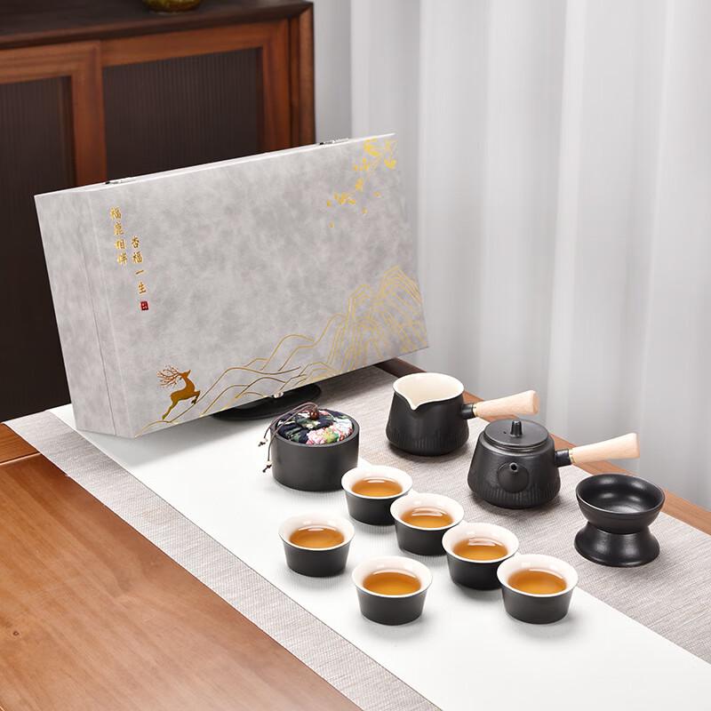 Japanese Black Ceramic Kung Fu Tea Set