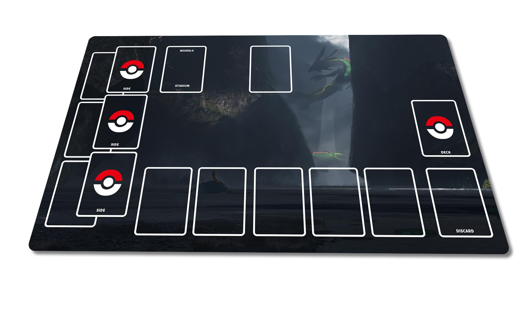 

Fully Sewn Rubber Playmat for Single Player Premium Pokemon Playmat with and Waterproof Storage TCG, Non-Slip Bag, 6035cm (C)