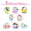 500 Sheets/Roll Cup Cat Sticker Roll Sticker Cute Wind Decorative Sticker Material Sealing Sticker