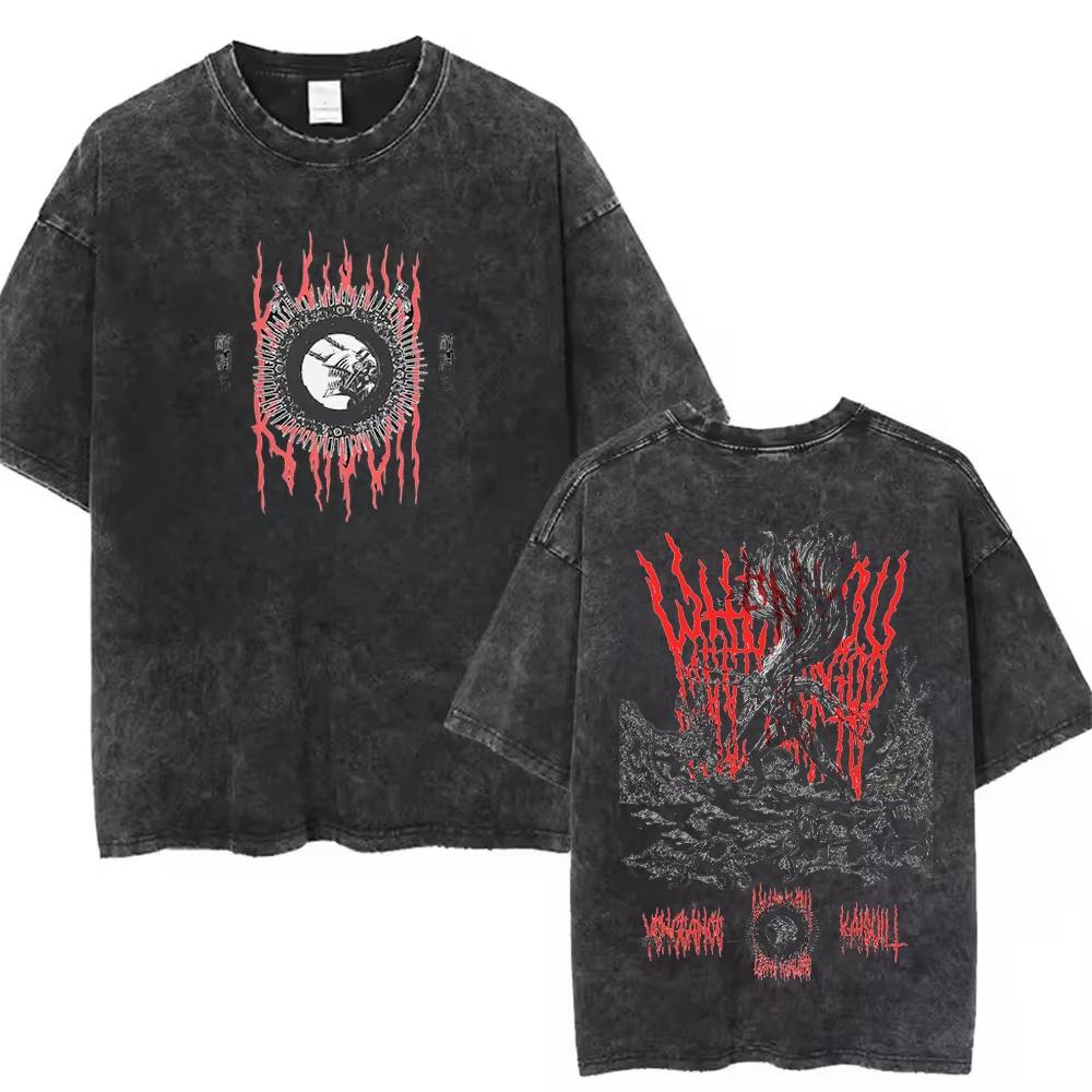 

Anime Jujutsu Kaisen Makora Tshirt Yk Washed Oversized T Shirt Summer Short Sleeve Casual Cotton Tees Tops Mens Clothing L