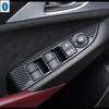 Matt / Carbonfaser-Optik Autotürgriff Fensterheber Schalter Knopf Panel Abdeckung Zierleisten Zubehör für Mazda CX-3 CX3 2015 -