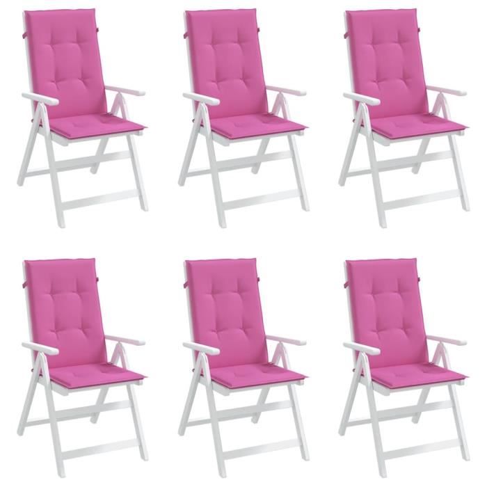 VidaXL High Back Chair Cushions 6 Pcs Pink Fabric 361270