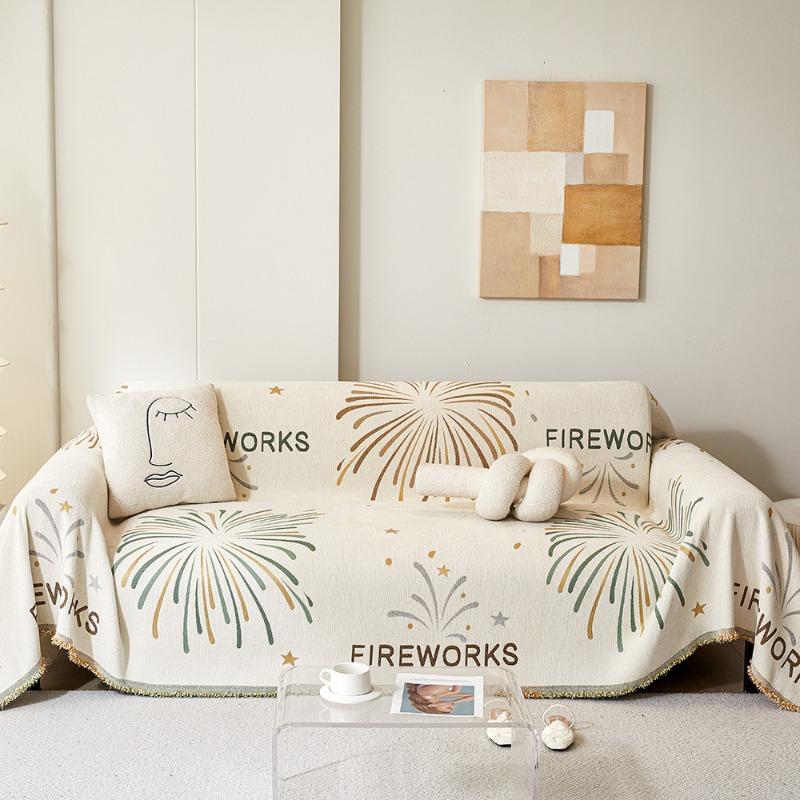 

All-inclusive fireworks for all seasons Chenier sofa towel One-piece non-slip and dirt-resistant sofa cover Premium feeling cover cloth 45 * 45 pillow cover