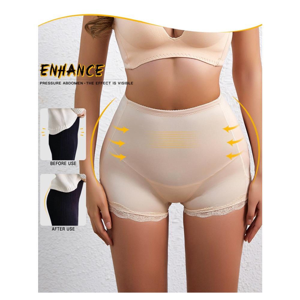 Hip-lifting Pants Women's Bottoms, Buttocks, Hips, Fake Butt Panties, Body Sculpting, Flat-angle Belly Pants, Lace Edge with Hip Pads