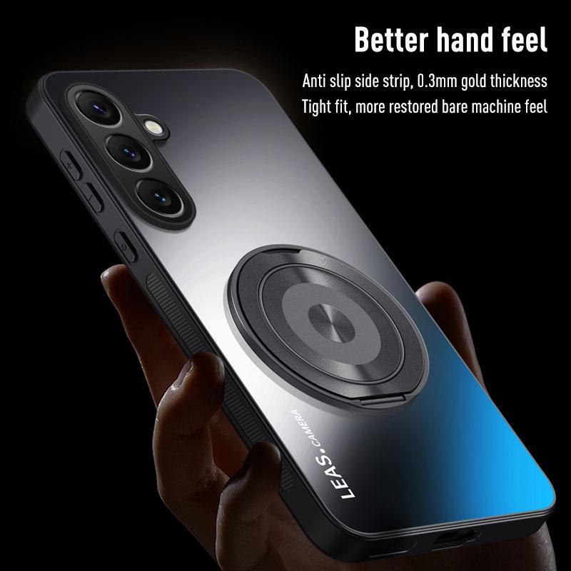 For Samsung S25 Edge S24 S23 S22 S21 Plus FE Note 20 Ultra Magnetic Ring Stand Back Phone Case Magsafe Ring Lens Protect Cover