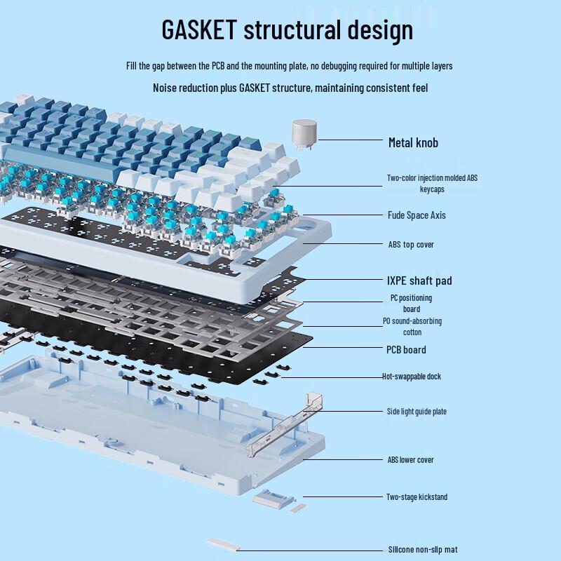 Fude FG75 Tri-Mode Gasket Mechanical Keyboard