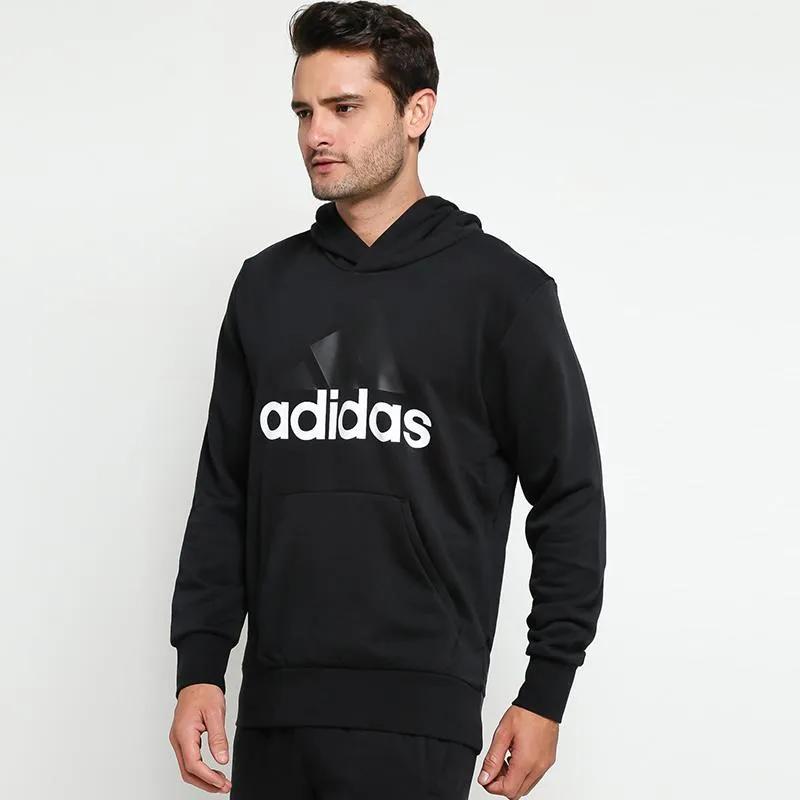 Adidas Logotrykk Casual Hettegenser Langermet Sweatshirt Herre Topper Svart S98772