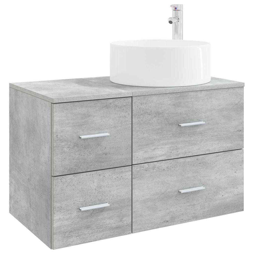 Bathroom Furniture Set 2 Pieces Concrete Grey Engineered Wood