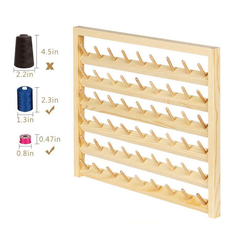 

Деревянный держатель для ниток, стойка для ниток на 54 катушки, настенный держатель для швейных ниток, многоцелевая полка-подставка для ниток