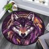 Wolf Dreamcatcher Round Area Rug,Carpet Rug for Living Room Bedroom Sofa Playroom Decor,Non-slip Floor Mat