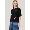 Benetton Bidding Embroidery Short Sleeve Knit Bakpe2541