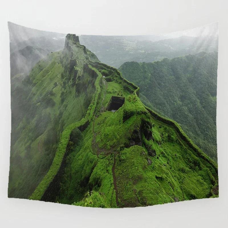 Natural Scenery Purple Flower Field Tapestry Office Living Room Decoration Home Wall Tapestry