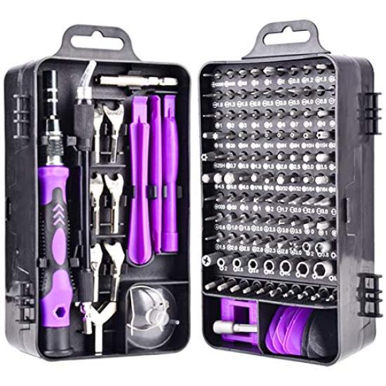 myoseya Precision Screwdriver Torx Magnetic Special Tool DIY Repair Dedicated Case with 135 in Purple Set, Screwdriver, Screwdriver, Non-Slip Handle,