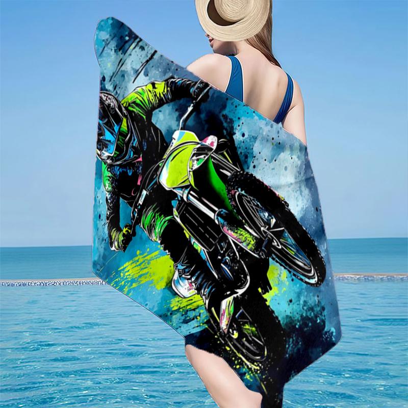 Motocross-Fahrer in Aktion Strandtuch, Superweiche Mikrofaser, Geschenk für Sie/Ihn, Geburtstag, für Pool, Strand, Reisen, Heimdekoration Fan-Geschenke