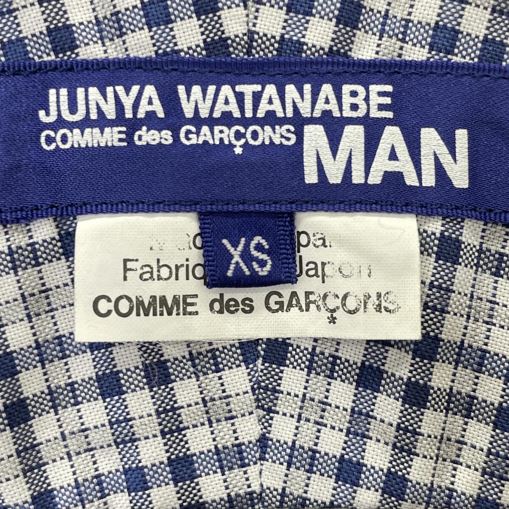 JUNYA WATANABE MAN WD-B022 Black Cotton Broad Wool Flannel Check Long Sleeve Shirt tops XS blackUsed