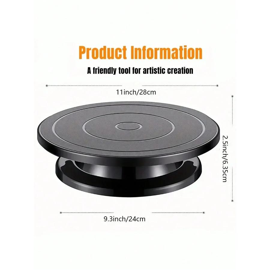 Rotating Cake Turntable Anti-Skid Base For Carving Pottery Painting Cake Decoration Suitable For Baking And Pottery Lovers