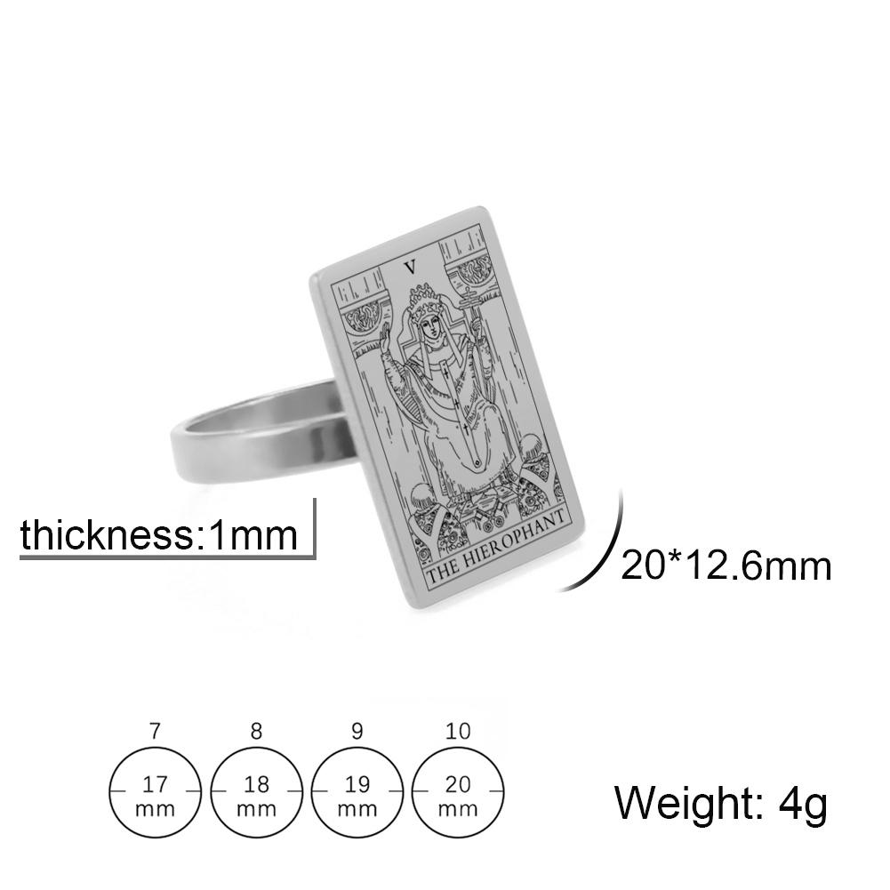 Dreamtimes Tarot Cards Rings for Women Men Stainless Steel Esotericism Divination Magic Ring Band Major Arcana Amulet Jewelry