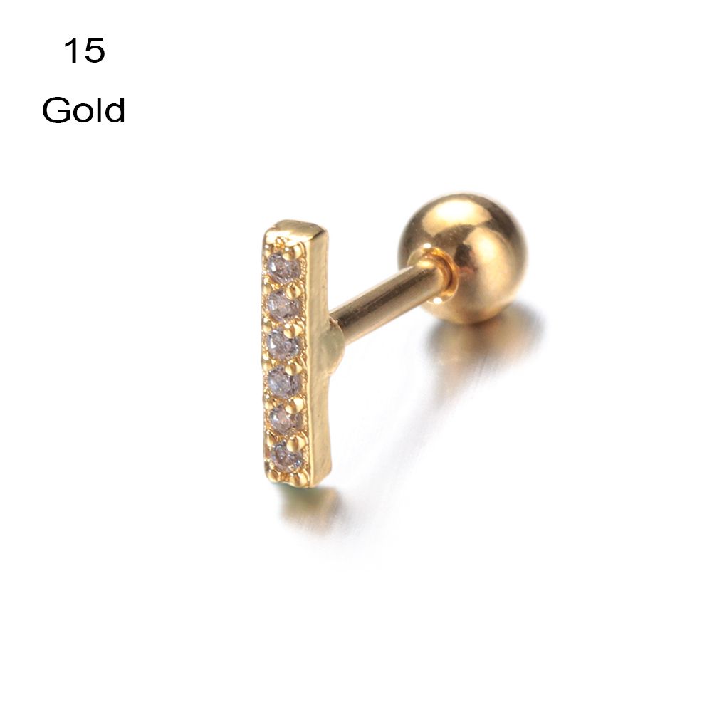 Moon Heart Cartilage Helix Tragus Body Jewelry Silver Gold Color Stud Earrings CZ Ear Piercing