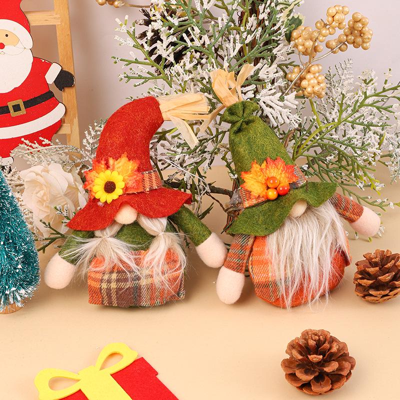 Thanksgiving Faceless Old Man Gnome Doll Pendant - Harvest Festival Decor