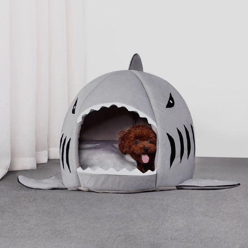 

Cat Nest All Year Round Neutral Cat House Semi-Enclosed Kitty Bed Kittens House Kennel Winter Heattech Pet Supplies S number (35*35*35cm) Grey Shark Nest