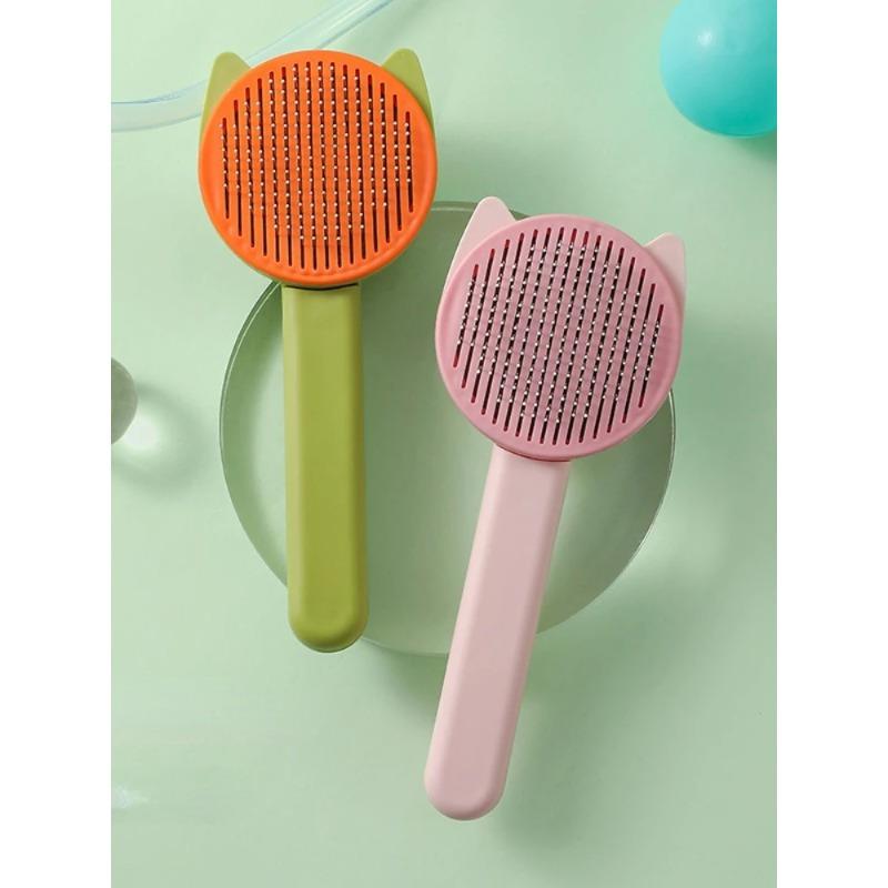 1pc Pet Supplies Pet Comb Self Cleaning Slicker Brush Remove Hair Grooming Brush Pet Dematting Comb Beauty Slicker Cat Comb