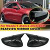 For Mazda 6 Atenza 2014-2017 Car Sticker Rearview Side Mirror Cover Wing Cap Exterior Door Rear View Case Trim Carbon Fiber Look