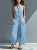 Casual Women's Sleeveless Stand-Collar Pocket Jumpsuit
