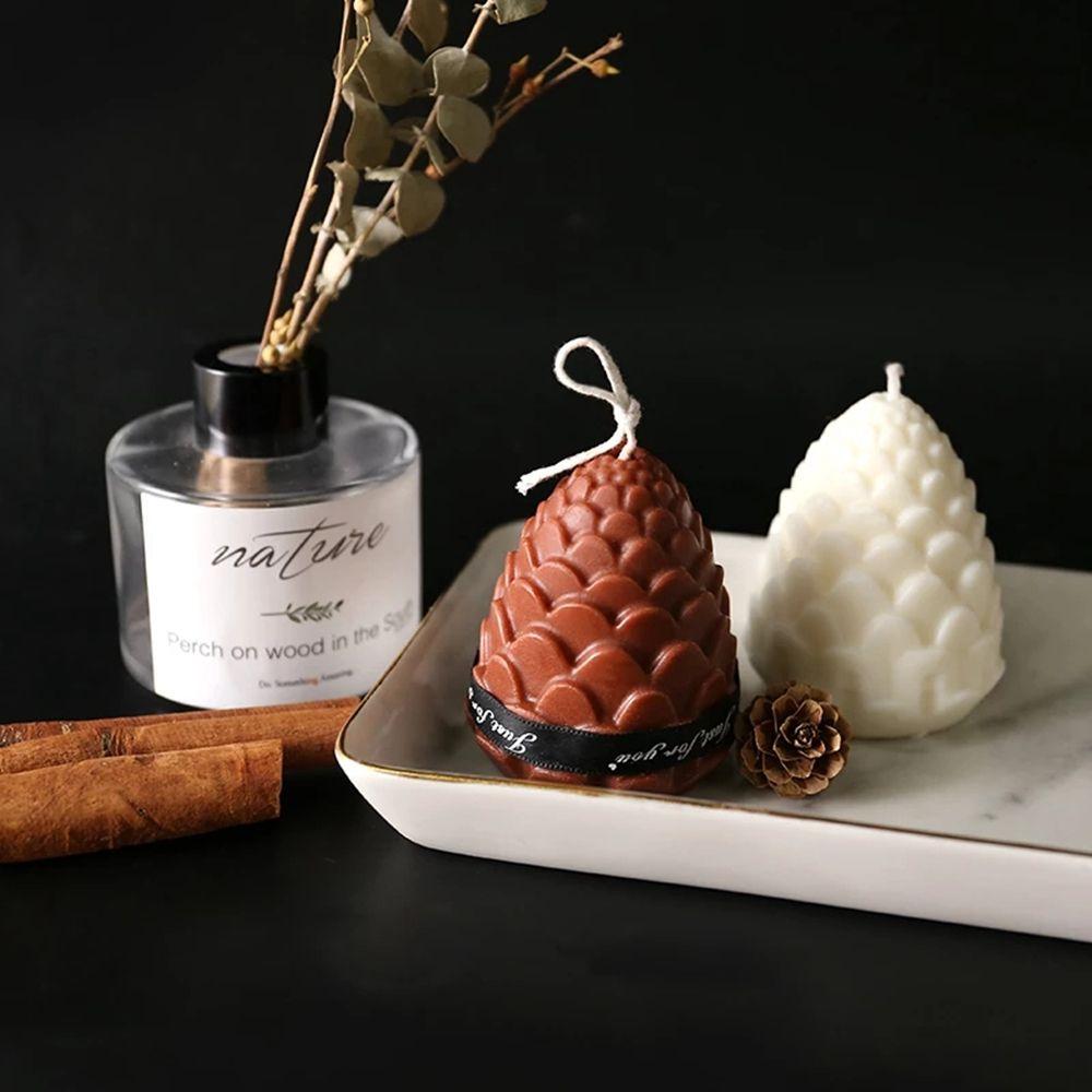 1 Pcs 3D Gift Cake Tools Food Grade Silicone Cupcake DIY Pine Cone Mould Christmas Decor Resin Mold