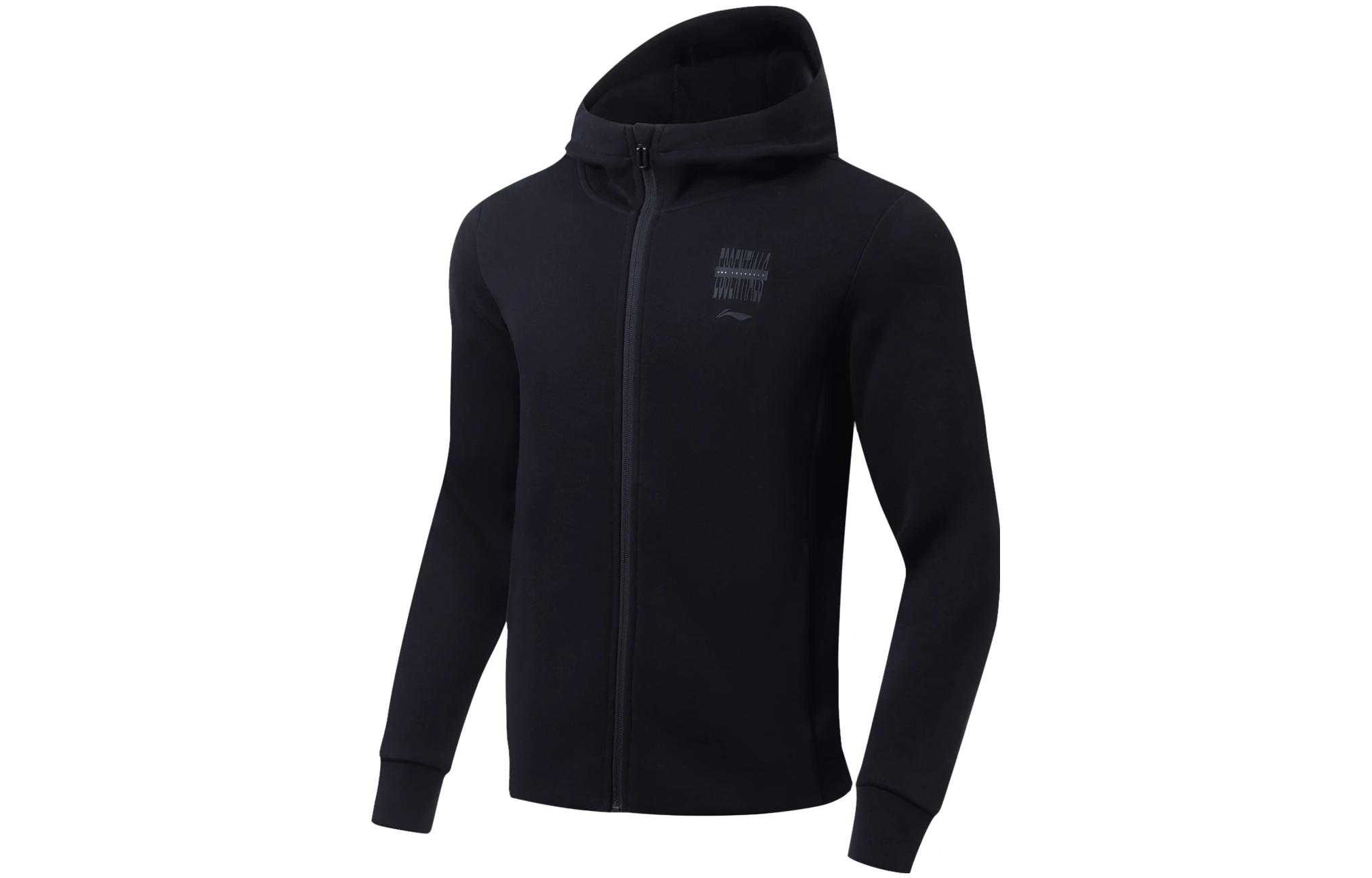 Li Ning Fitness Series Sweatshirts Men s Black Hooded Moderate Regular AWDT113-1 M