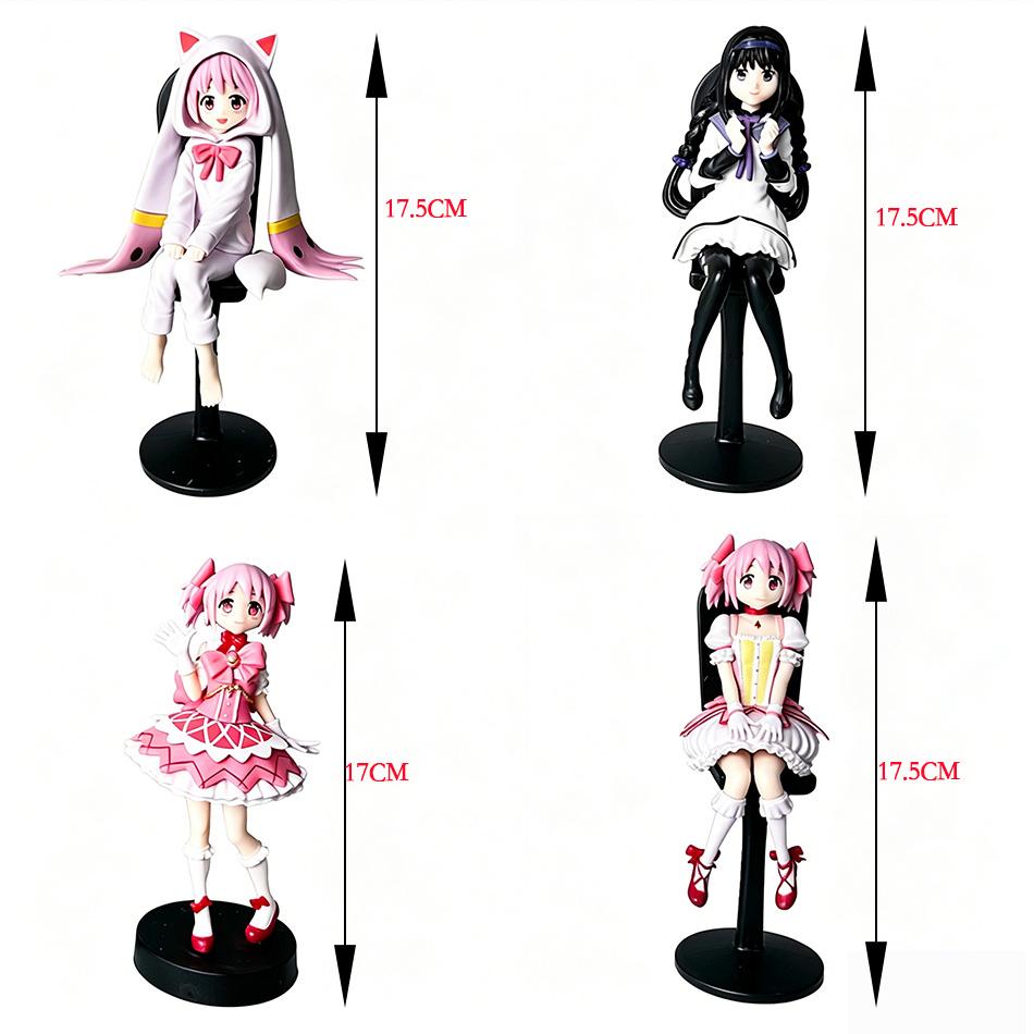 Puella Magi Madoka Magica Ensemble de Figurines Kaname Madoka Homura Akemi Anime Figurine PVC Modèle de Collection Poupée Ornement de Bureau Jouet Cadeau