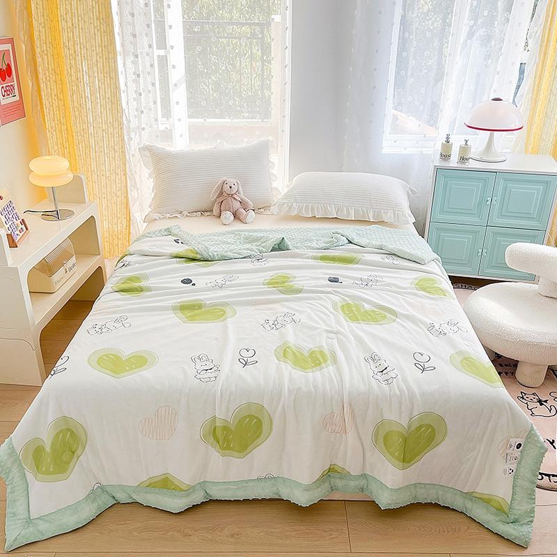 Pink Rose Smooth Air Condition Comforter Lightweight Floral Summer Quilt with Ice Silk Cooling Comforters Four Seasons Universal