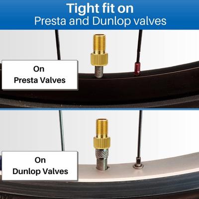 1 Set Presta Valve Adapter & Bike Tire Caps Convert Presta To Bike Pump Adapter for Pump & Air Compressor Dust-proof & Leak-proof Valve Adapter