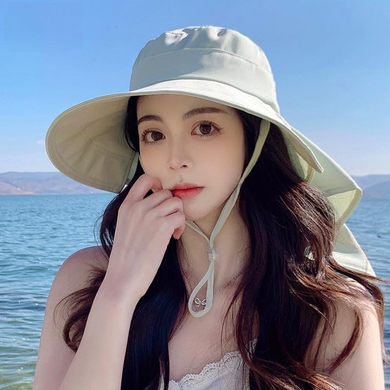 Outdoor Sun Protection Bucket Hat With Large Brim For Women Summer Casual Stylish