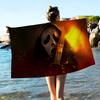 Cool H-Scream-W Microfiber Printed Beach Towel Mountain Climbing Yoga Beach Swimming Running Absorbent Soft Towel