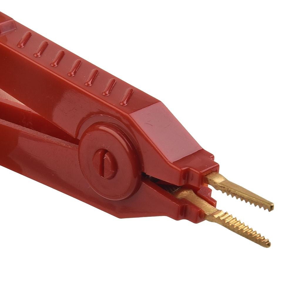 2 PCS For Alligator Clip Kelvin Copper Gold Plate LCR Test Clip Black + Red