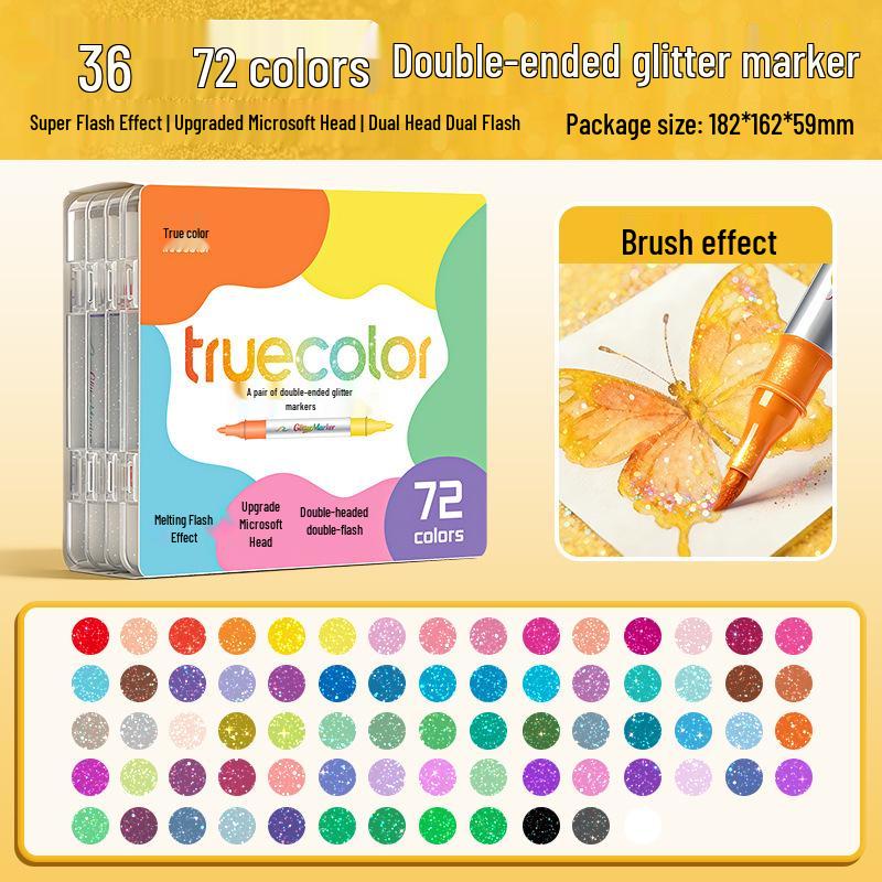 True Color Double-Ended Acrylic Markers: Professional Grade, Student-friendly, Opaque, Two-Color Watercolor Pen Set