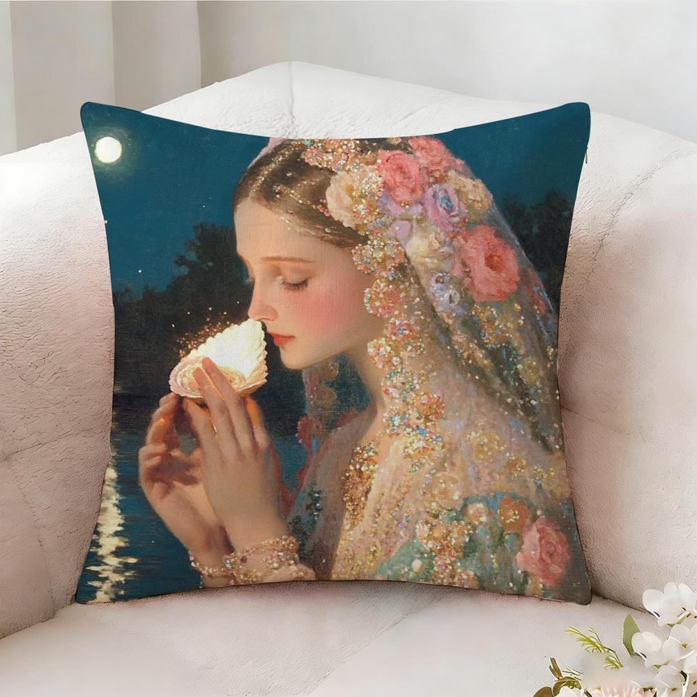 P-Pearl Girl Anime Pillow Case Pillowcase, Double-Sided Printed, Sofa Cushion, Bedroom Headboard Pillow